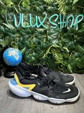 B11 Nike Free Run 5.0 Volt Men's Sz 10.5 Black Yellow Shoes Sneakers AQ1289-013